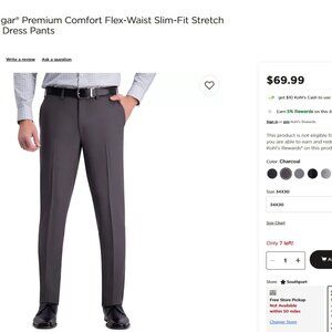 Mens Haggar Slim Fit Premium Stretch Dress Pants- 30x32